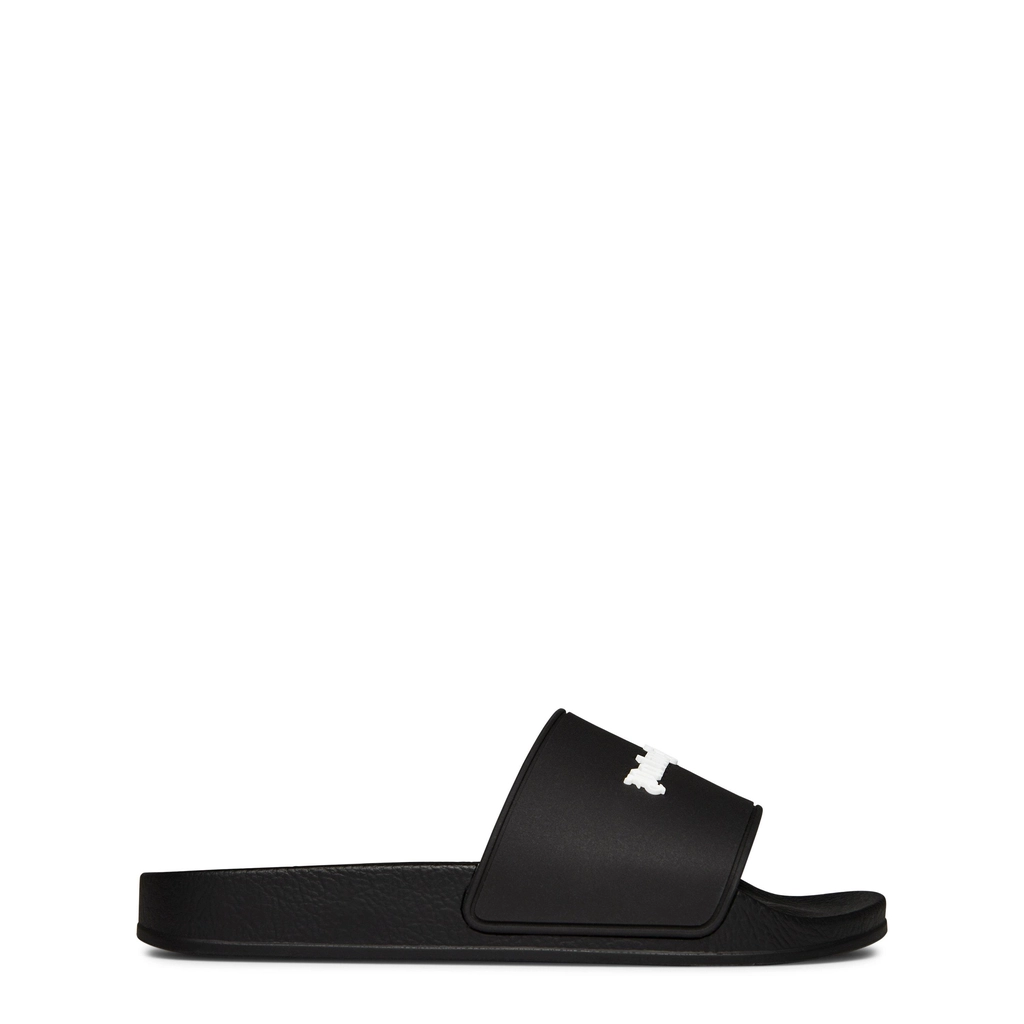 Palm Angels Logo Pool Sliders - Blk/Wht 1001